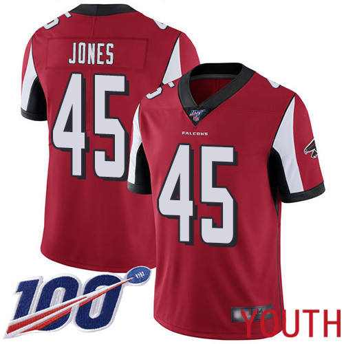 Atlanta Falcons Limited Red Youth Deion Jones Home Jersey NFL Football #45 100th Season Vapor Untouchable->atlanta falcons->NFL Jersey